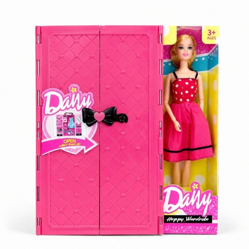 file_0000000074208246a3cc9c74e95c61da "DANY" Happy Wardrobe Fashion Doll Set 30 cm (Ages 3+) - دمية أزياء مع خزانة ملابس