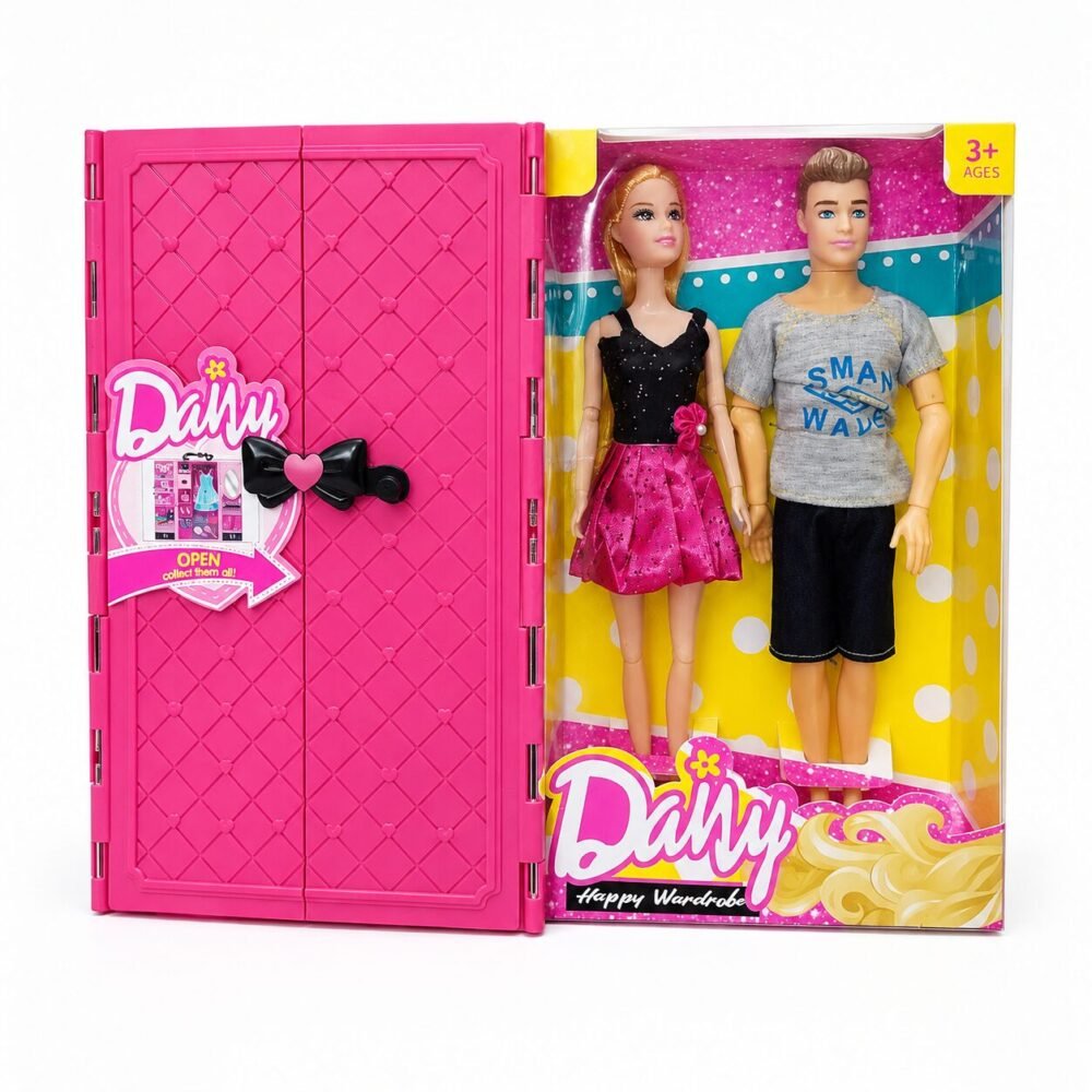 "DANY" Happy Wardrobe Fashion Doll Set 30 cm (Ages 3+) - دمى أزياء مع خزانة ملابس