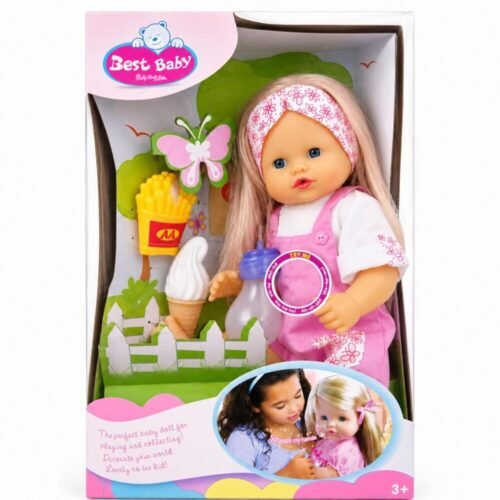 "Best Baby" Baby Doll set  40 cm (Ages 3+) - دمية طفلة مع إكسسوارات طعام