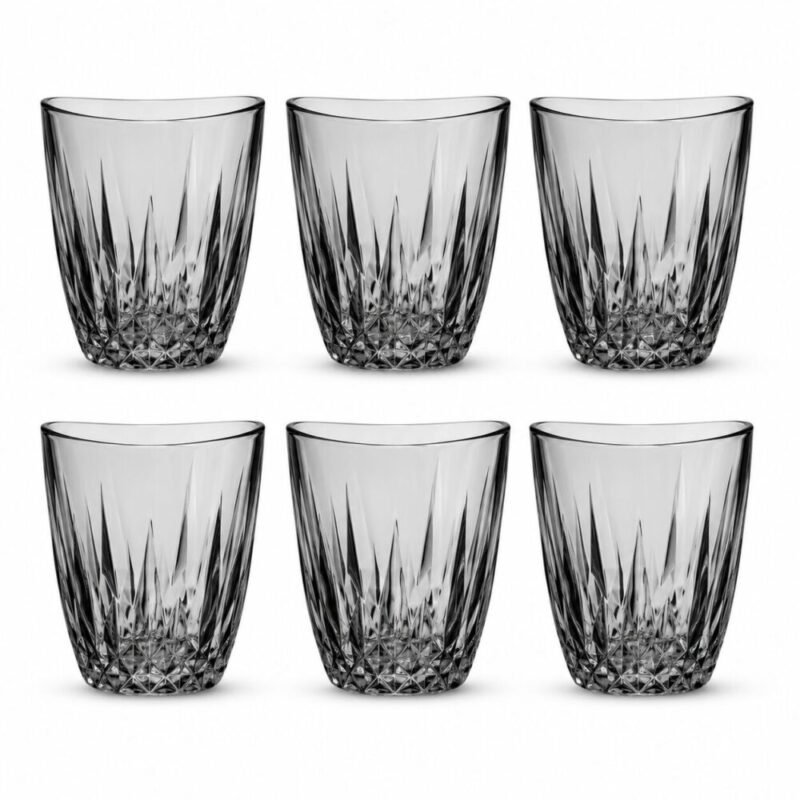 "LIVING HOME" Drinking Glass  6pcs - أكواب زجاجية سوداء