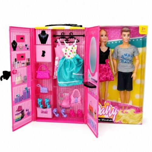 "DANY" Happy Wardrobe Fashion Doll Set 30 cm (Ages 3+) - دمى أزياء مع خزانة ملابس
