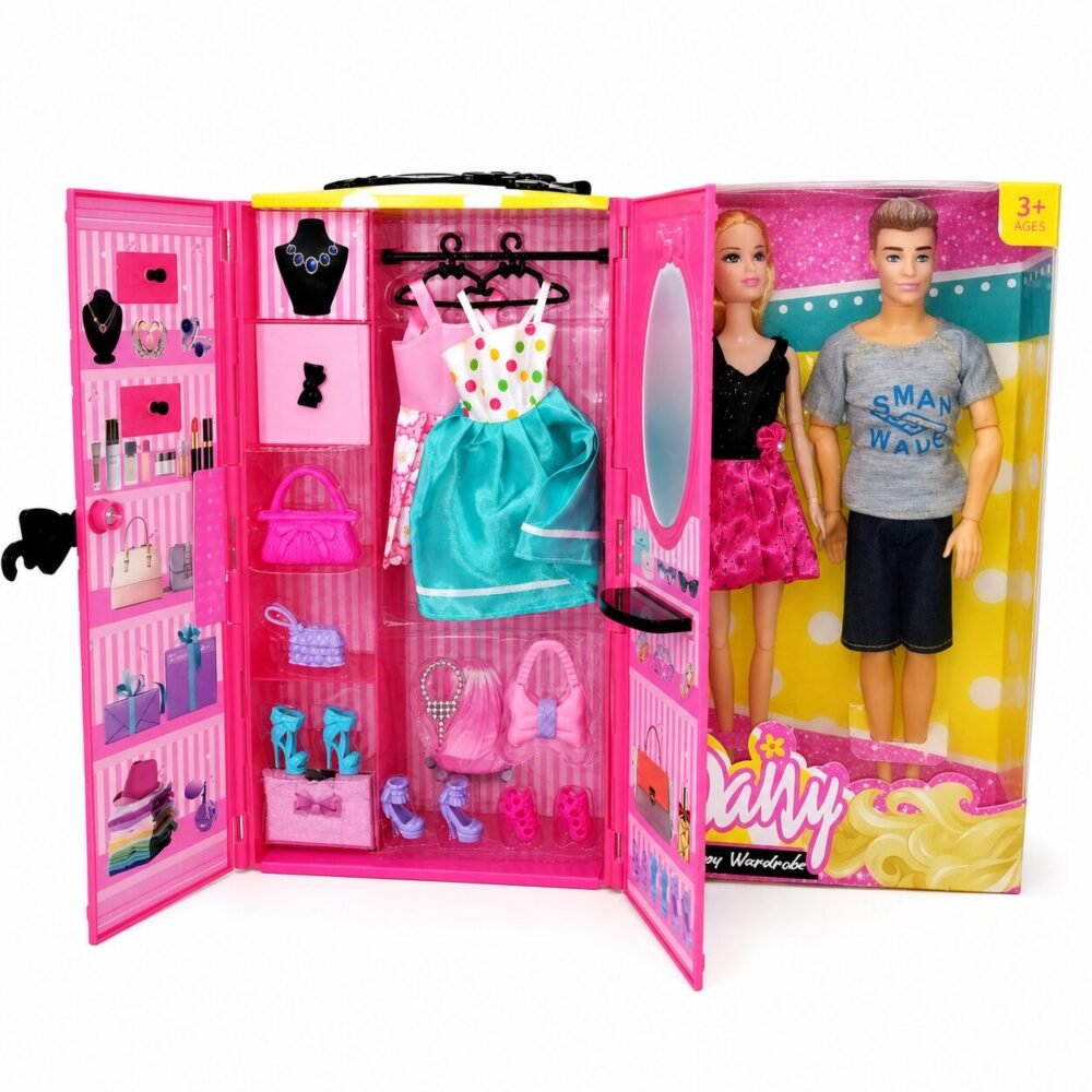 "DANY" Happy Wardrobe Fashion Doll Set 30 cm (Ages 3+) - دمى أزياء مع خزانة ملابس
