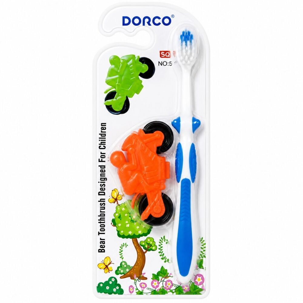 "DORCO" Kids Toothbrush Soft - فرشاة أسنان للأطفال مع لعبة