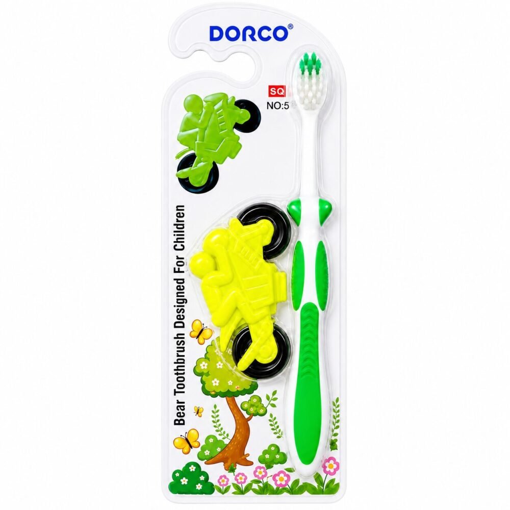 "DORCO" Kids Toothbrush Soft - فرشاة أسنان للأطفال مع لعبة