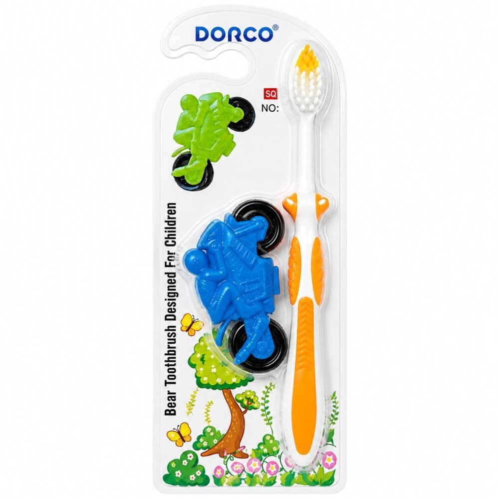 "DORCO" Kids Toothbrush Soft - فرشاة أسنان للأطفال مع لعبة