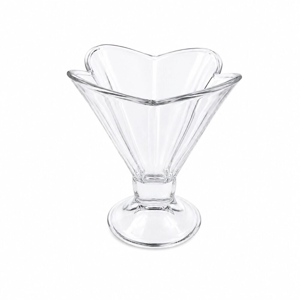 "City Glass Flora" Glass Ice Cream Cup 180ml  3 pcs - كأس آيس كريم زجاجي