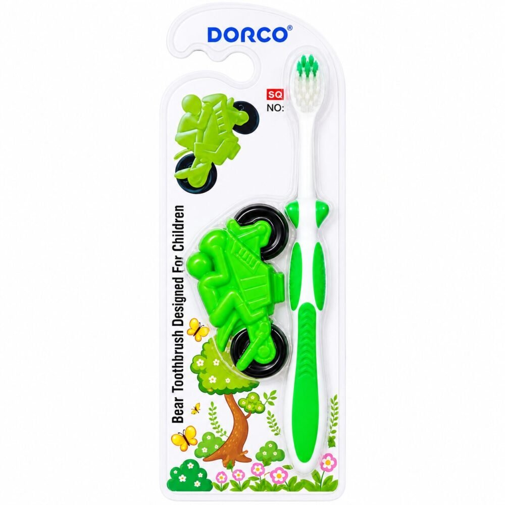 "DORCO" Kids Toothbrush Soft - فرشاة أسنان للأطفال مع لعبة