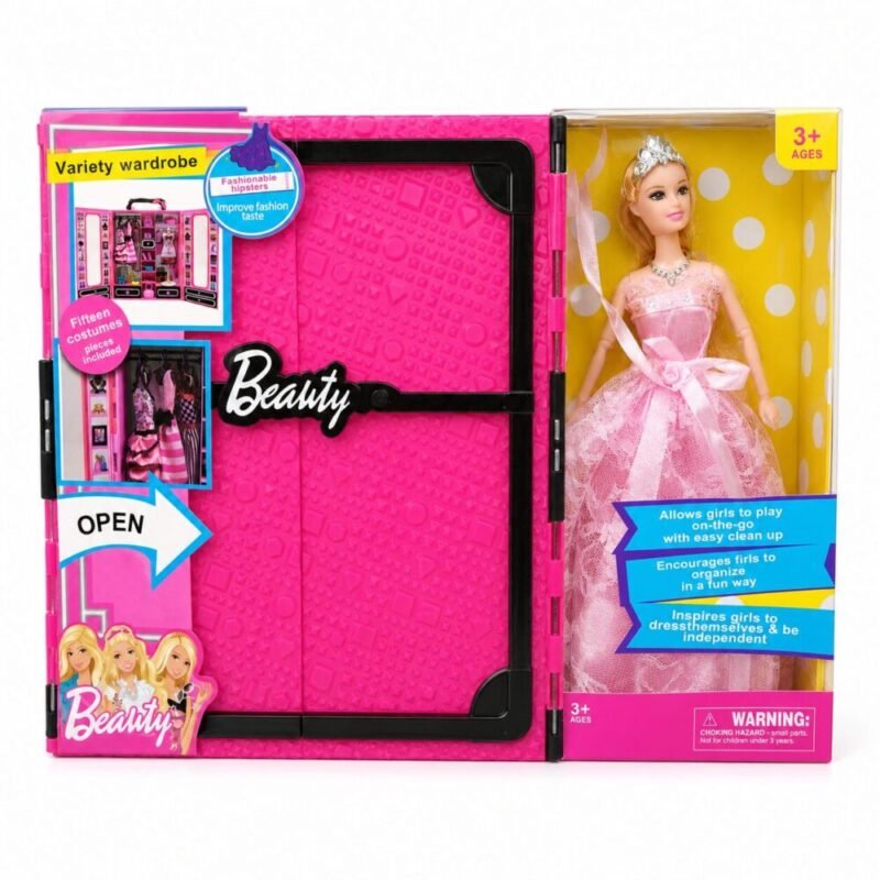 file_00000000b83c71f483903bbc633c1db2 "DANY Beauty" Fashion Dressup Doll Set 30 cm (Ages 3+) - دمية أزياء مع خزانة ملابس