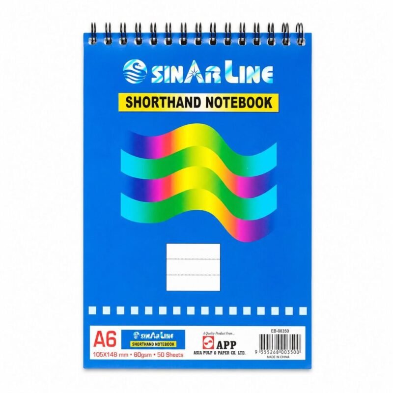 "SINAR LINE" Shorthand Notebook A6 105*148 mm  60GSM  50 Sheets - دفتر ملاحظات عربي