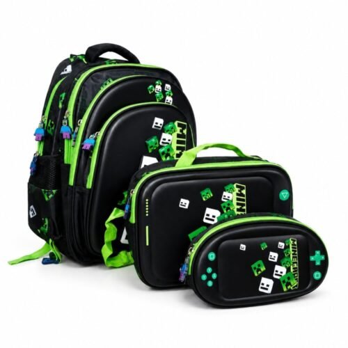 School Backpack Set 3pcs  41*30*24 cm - طقم حقيبة مدرسية للأطفال مع حقيبة طعام ومقلمة