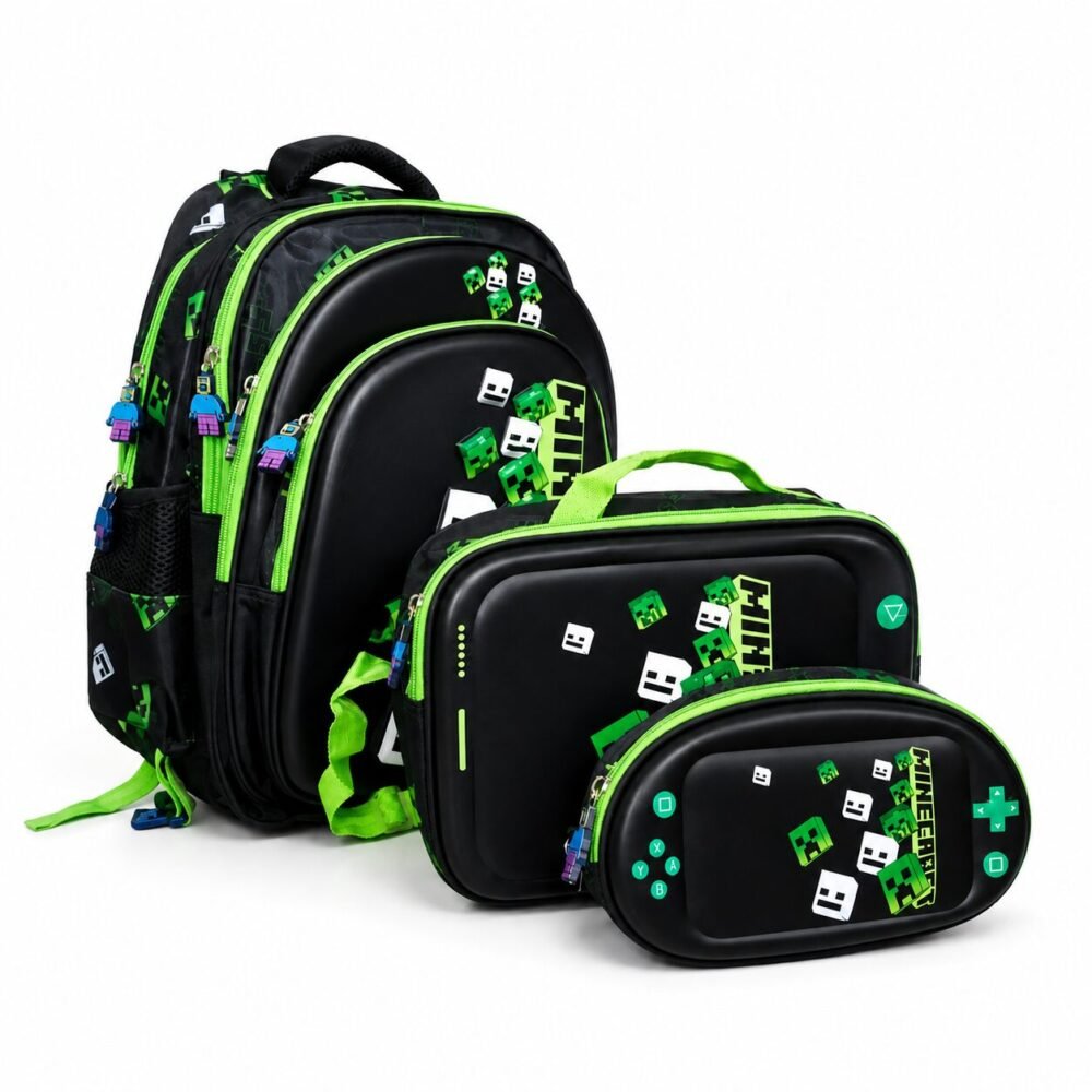 School Backpack Set 3pcs  41*30*24 cm - طقم حقيبة مدرسية للأطفال مع حقيبة طعام ومقلمة