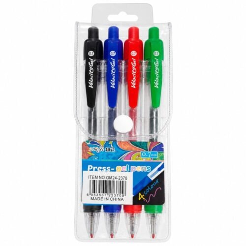 "VelocityGel" Press Gel Pens 0.7mm 4pcs - مجموعة أقلام حبر جاف