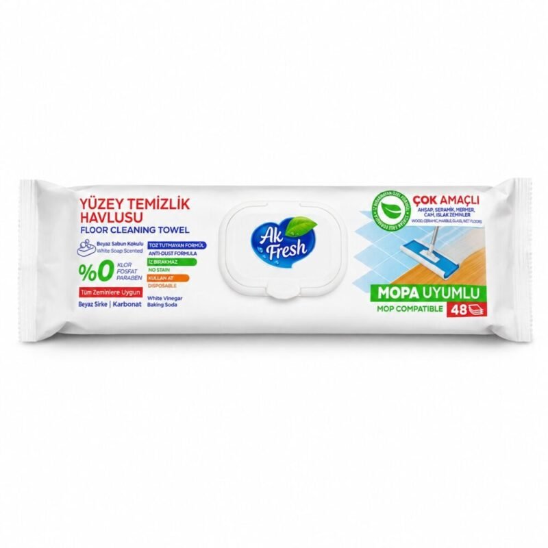 file_00000000ec9c8243a5e841397b68cf61 "Ak Fresh" Floor and Surface Cleaning Wipes 48 pcs - مناديل مبللة لتنظيف الأرضيات والأسطح برائحة الصابون الأبيض