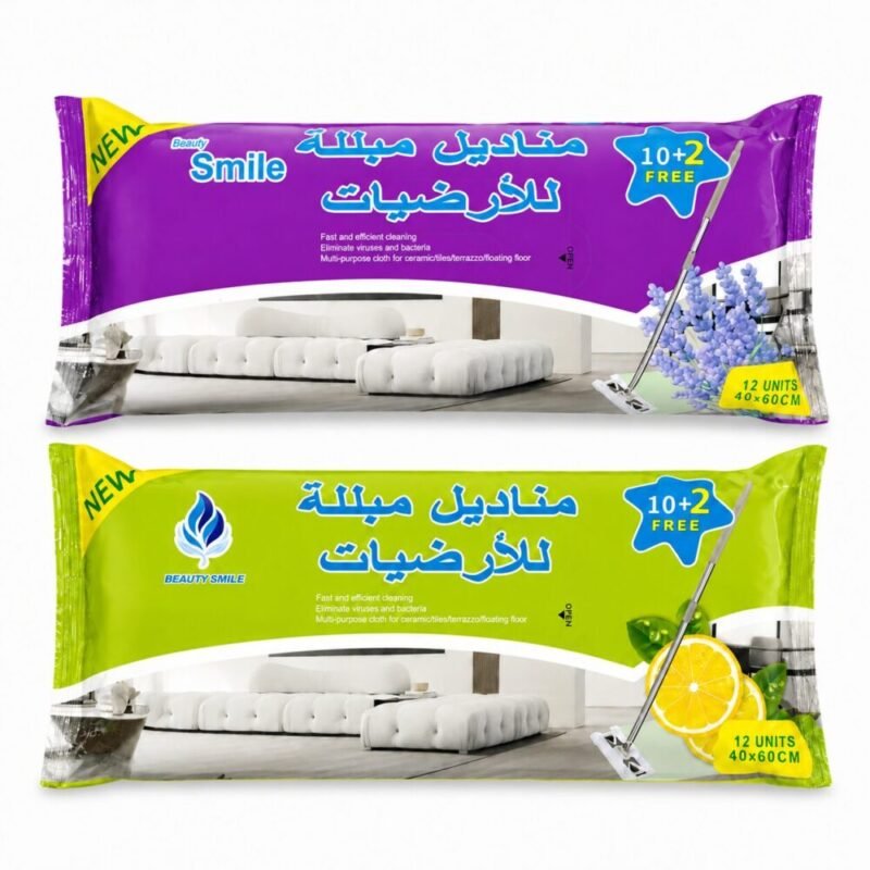 file_00000000ee688243a23f4df3a581bf42 "BEAUTY SMILE" Floor Cleaning Wipes 40*60cm 12 pcs - مناديل مبللة لتنظيف الأرضيات