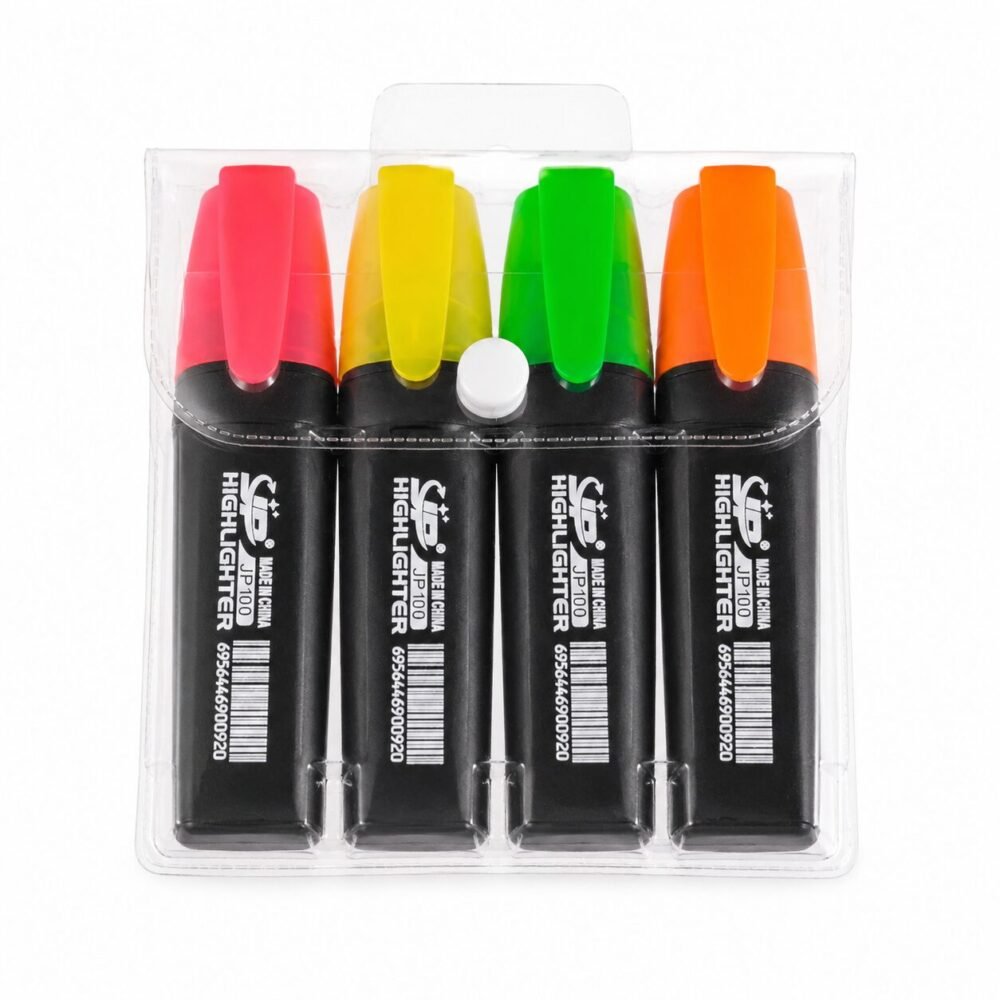 Highlighter 11cm  4pcs - مجموعة أقلام هايلايتر