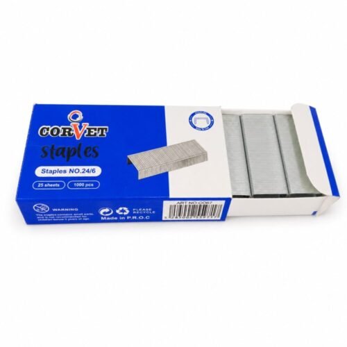 "CORVET" Staples 24/6  25 sheets 1000 pcs - دبابيس تعبئة للمكبسة