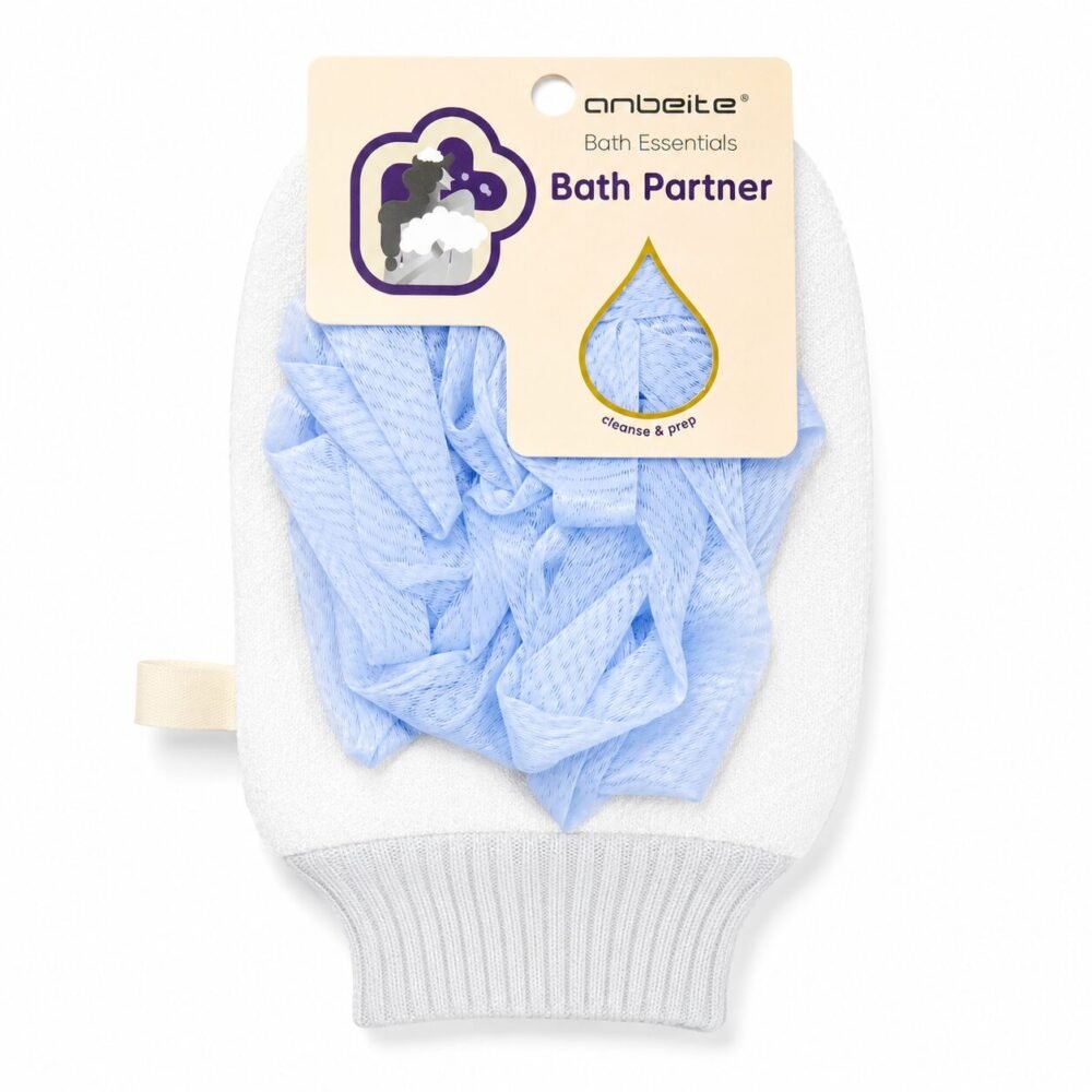 "anbeite" Exfoliating Bath Glove With Loofah - قفاز تقشير الجسم مع ليفة