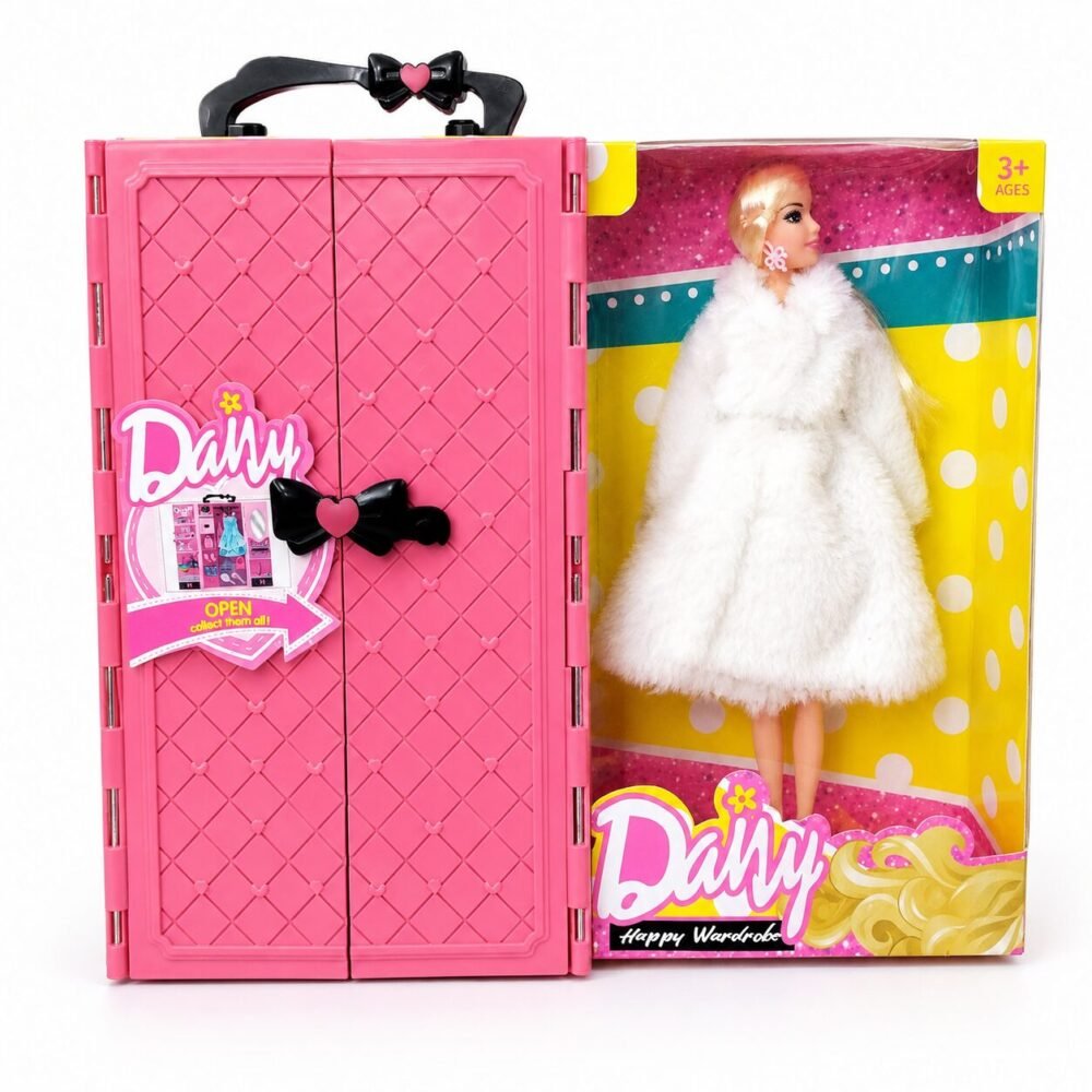 "DANY" Happy Wardrobe Fashion Doll Set 30 cm (Ages 3+) - دمية أزياء مع خزانة ملابس