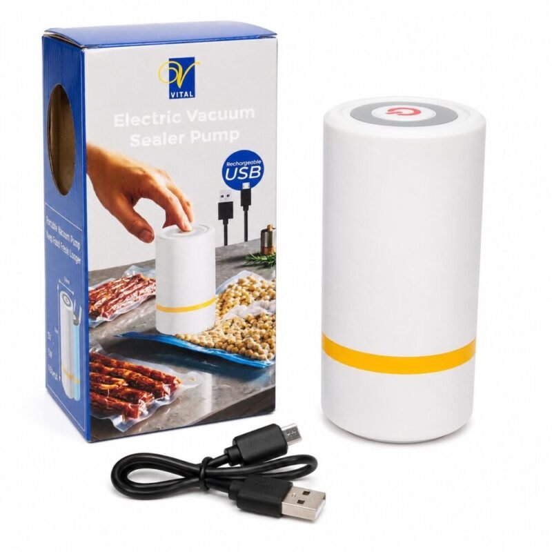 "VITAL" Electric Vacuum Sealer Pump 12*5.6 cm - مضخة تفريغ هواء كهربائية
