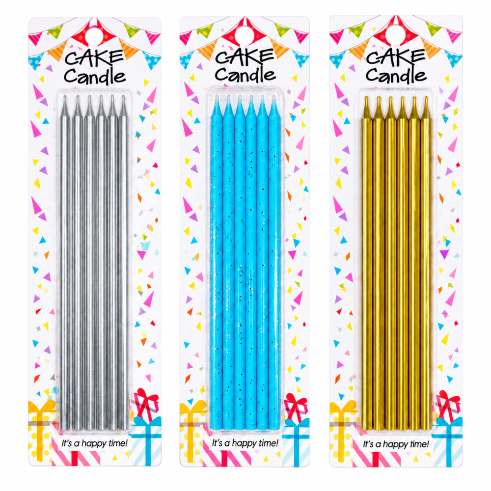 Cake Candle 25cm 6pcs - شموع كيك