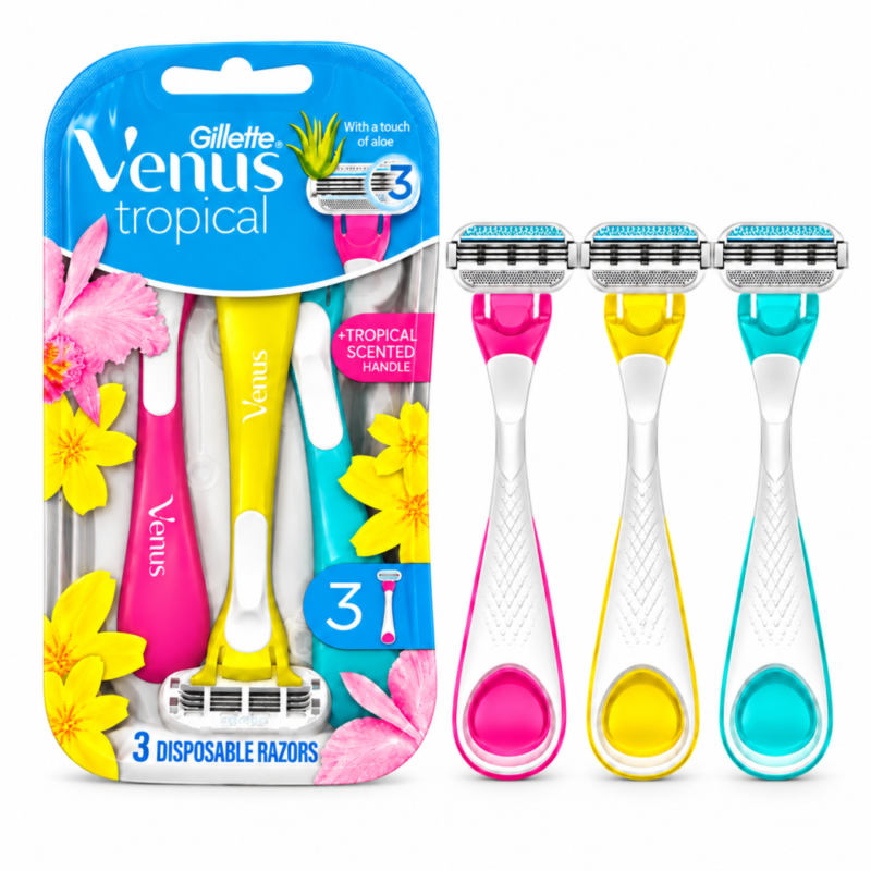 "Gillette" Venus Tropical 3 flexible blades 3 pcs - شفر حلاقة