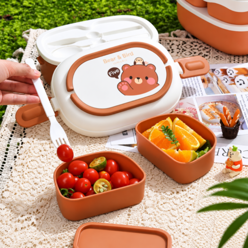 "Bear & Bird" Takeaway Lunch Box Set 1600 ml - طقم لانش بوكس متعدد الأقسام