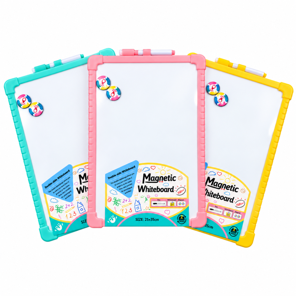 Magnetic Whiteboard  2 Sided  25*35 cm - لوح أبيض مغناطيسي مزدوج الوجه