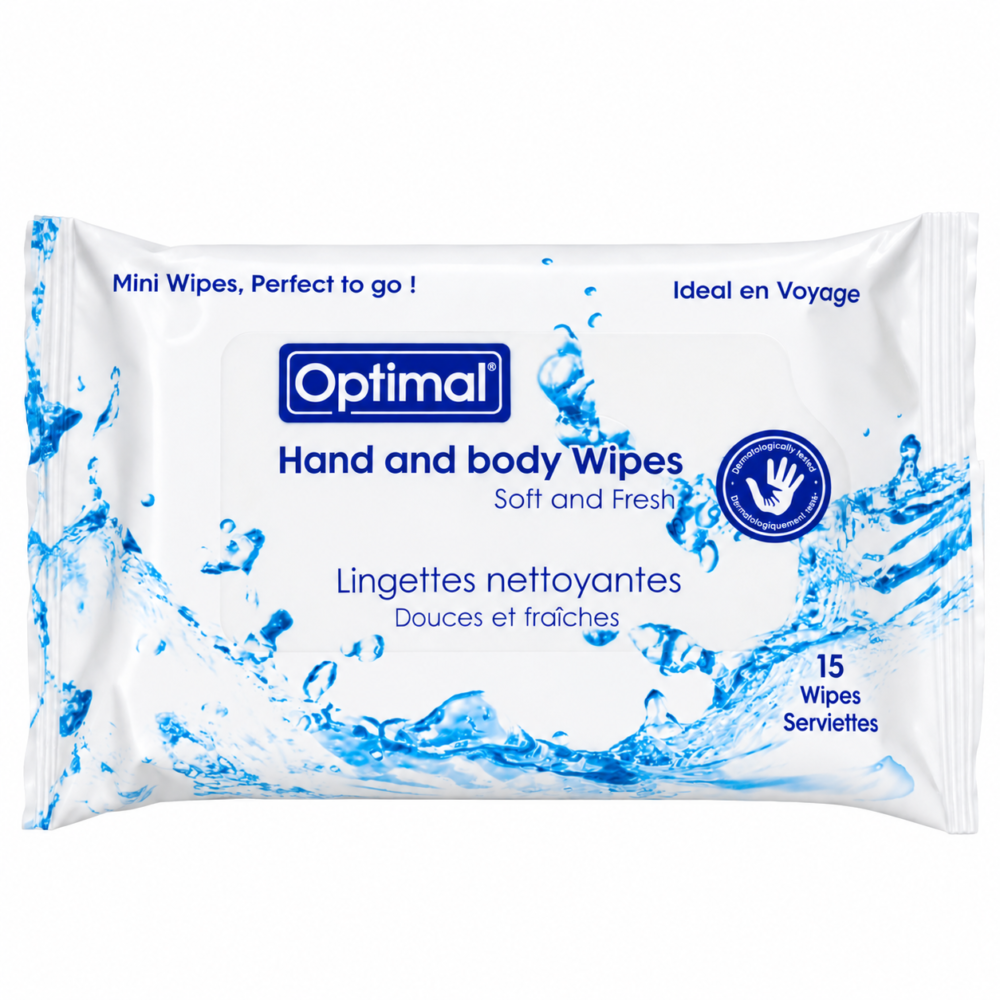 "Optimal" Hand and body Wipes 15 pcs - مناديل مبللة