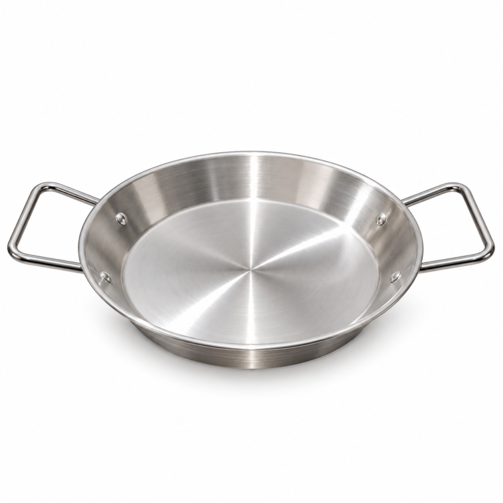 Stainless Steel Frying Pan With Two Side Handles 17.3/21/25 cm - مقلاة ستانلس ستيل بمقبضين