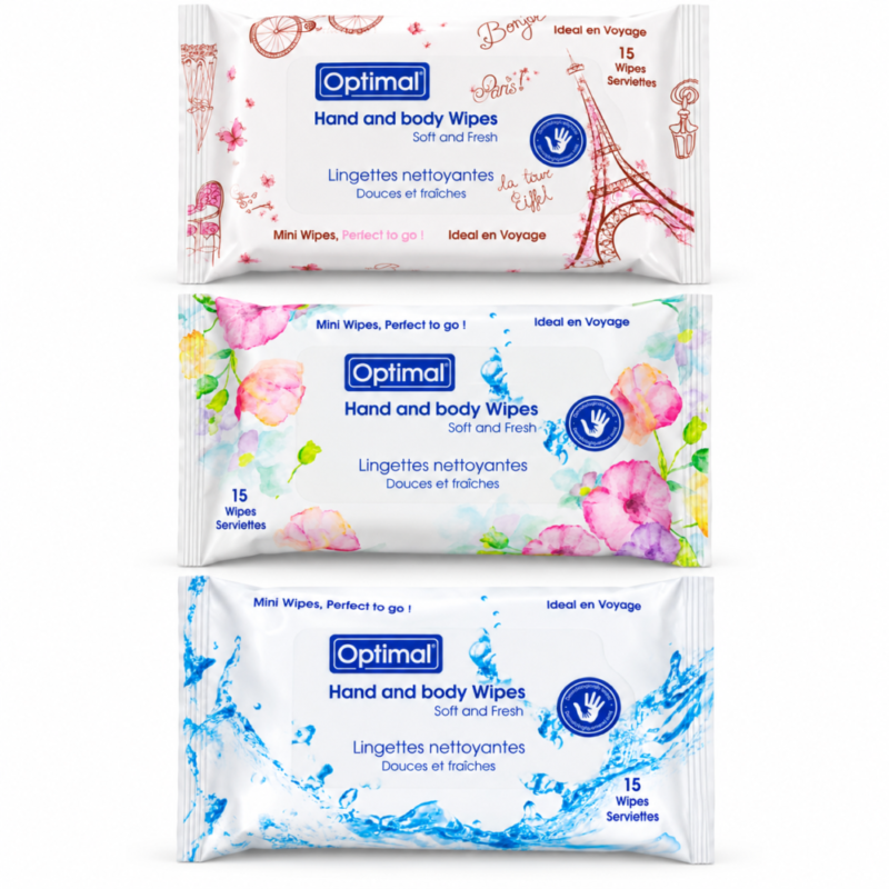 "Optimal" Hand and body Wipes 15 pcs - مناديل مبللة