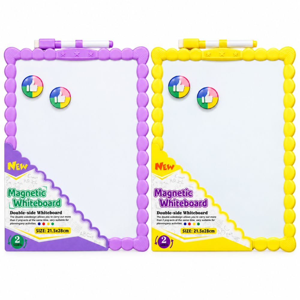 Magnetic Whiteboard  2 Sided  21.5*28 cm - لوح أبيض مغناطيسي مزدوج الوجه