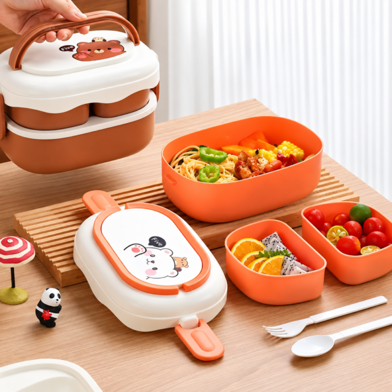 file_00000000853481f48741b02fb9d58c97 "Bear & Bird" Takeaway Lunch Box Set 1600 ml - طقم لانش بوكس متعدد الأقسام