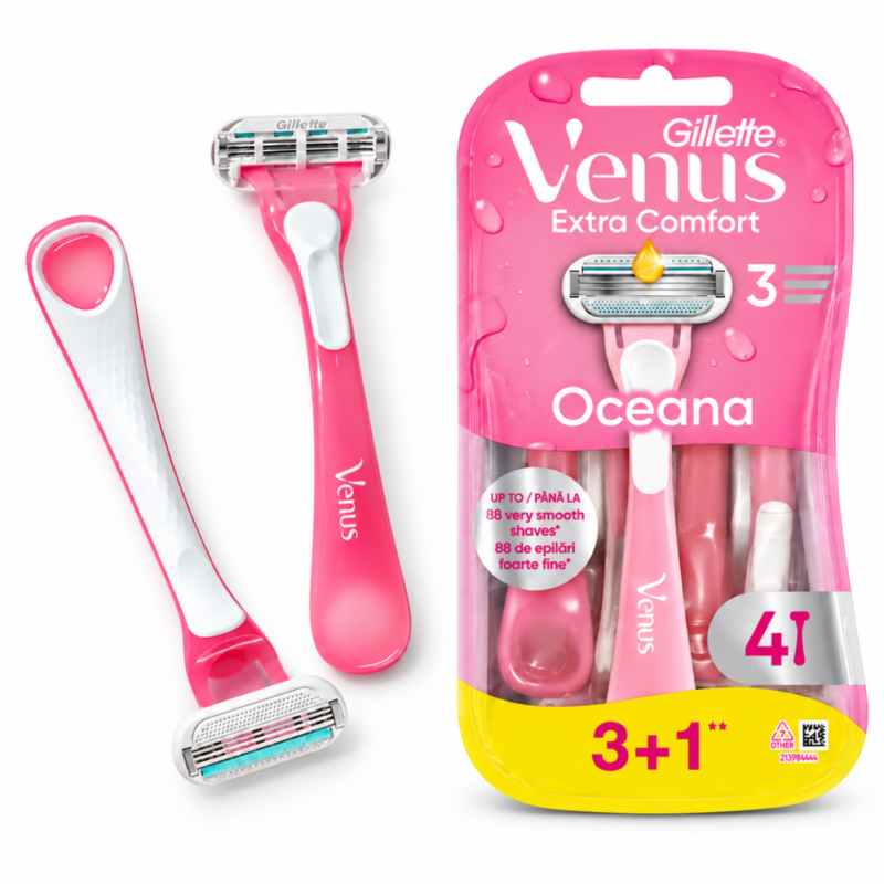"Gillette" Venus Extra Comfort Oceana 3 flexible blades 4 pcs - شفر حلاقة