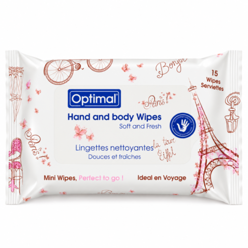 "Optimal" Hand and body Wipes 15 pcs - مناديل مبللة