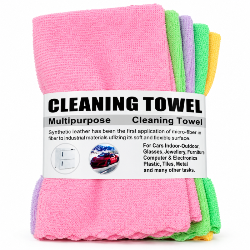 Multipurpose Microfiber Cleaning Towels  29*29 cm  5 pcs - أقمشة تنظيف مايكروفايبر متعدد الإستخدامات
