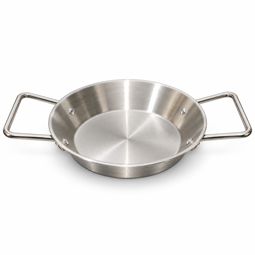 Stainless Steel Frying Pan With Two Side Handles 17.3/21/25 cm - مقلاة ستانلس ستيل بمقبضين