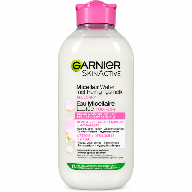 "GARNIER" Skin Active Micellar With Cleansing Milk  400 ml - غارنييه ماء ميسيلار مع حليب يزيل المكياج + ينظف + يرطب البشرة