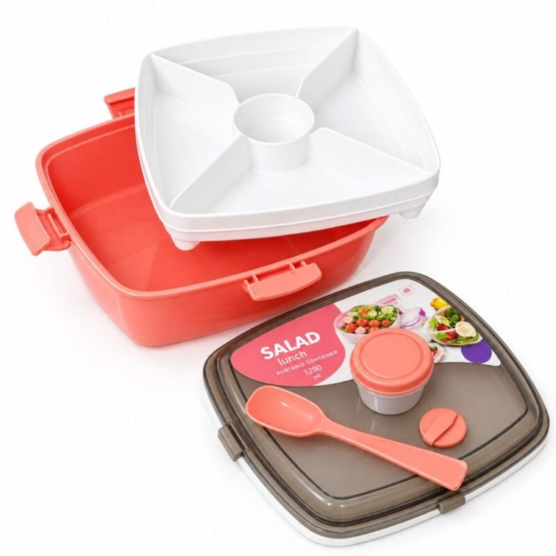 Salad Lunch Box 1200ml 19*19*10.5 cm - لانش بوكس