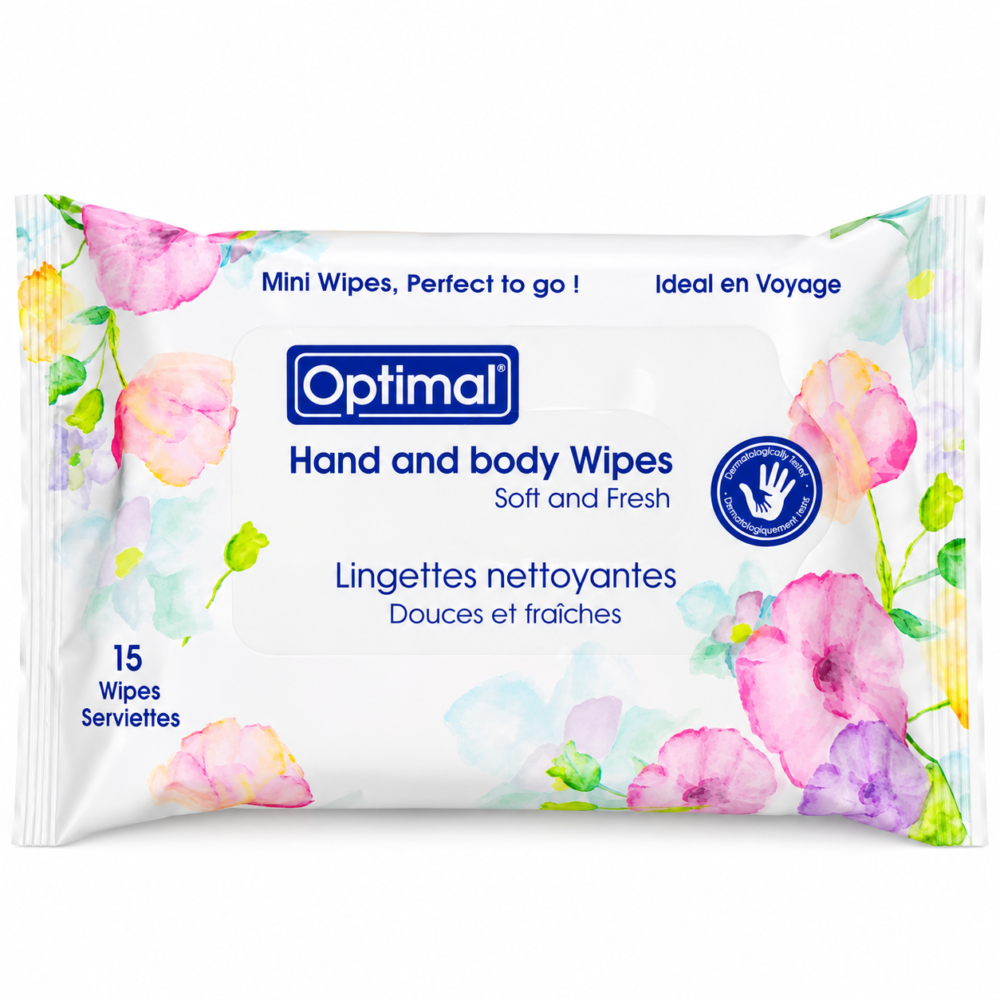 "Optimal" Hand and body Wipes 15 pcs - مناديل مبللة
