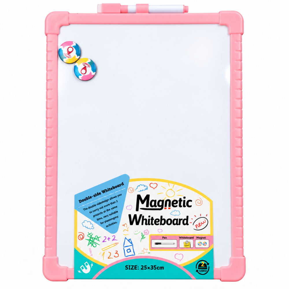 Magnetic Whiteboard  2 Sided  25*35 cm - لوح أبيض مغناطيسي مزدوج الوجه