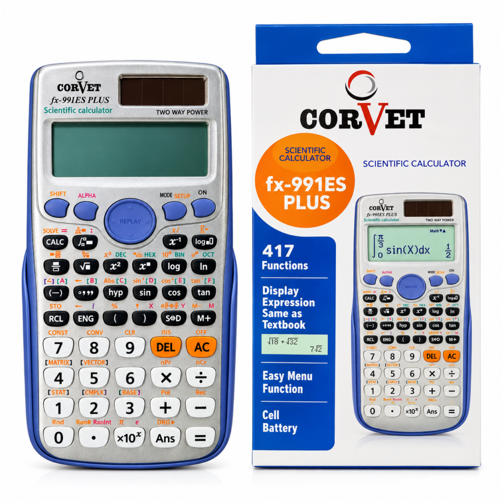 "CORVET" FX-991ES PLUS Scientific Calculator 417 Functions - آلة حاسبة علمية