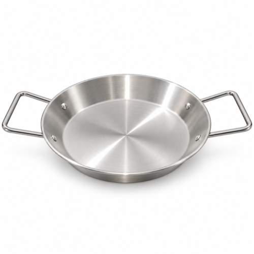 Stainless Steel Frying Pan With Two Side Handles 17.3/21/25 cm - مقلاة ستانلس ستيل بمقبضين